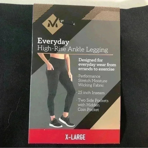 Members Mark High Rise Ankle Leggings Moisture Wicking Material Side Pockets - Picture 10 of 11